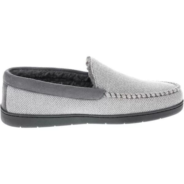 imageIZOD Mens Slipper Knit Venetian Moccasin with Sherpa Fleece Lining GreyBlack Size 8 to 14Grey