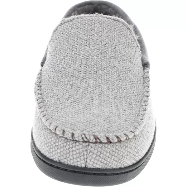imageIZOD Mens Slipper Knit Venetian Moccasin with Sherpa Fleece Lining GreyBlack Size 8 to 14Grey