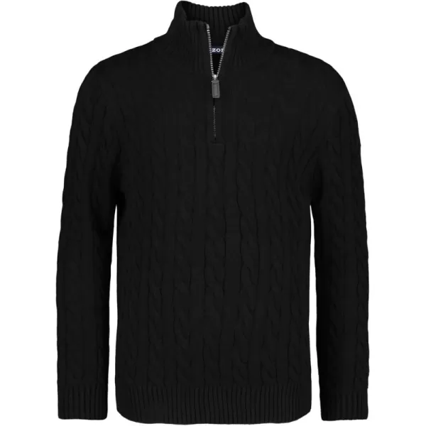 imageIZOD Boys Quarter Zip Pullover SweaterBlack Cable