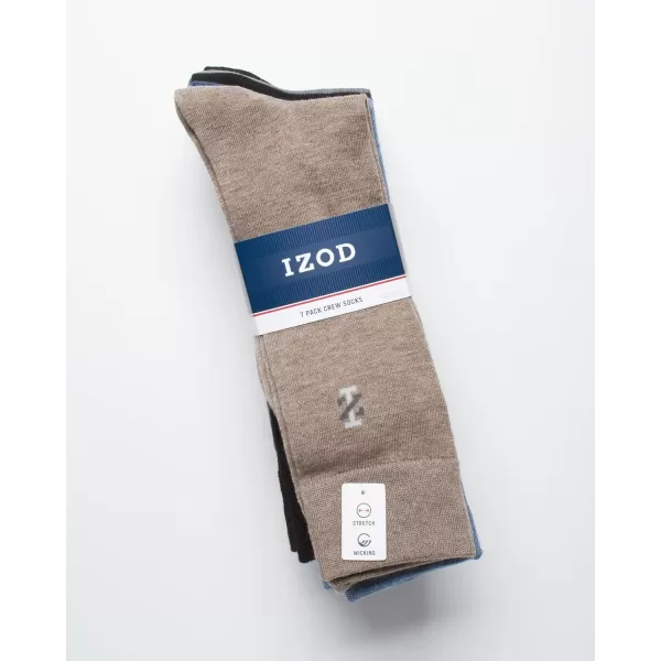 imageIZOD Mens Dress Socks  7 Pack Lightweight Stretch Stay Up Cuff MidCalf Crew Socks  Dress Socks for Men 6125Assorted