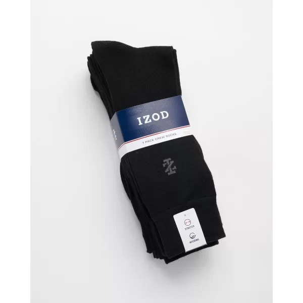 imageIZOD Mens Dress Socks  7 Pack Lightweight Stretch Stay Up Cuff MidCalf Crew Socks  Dress Socks for Men 6125Black