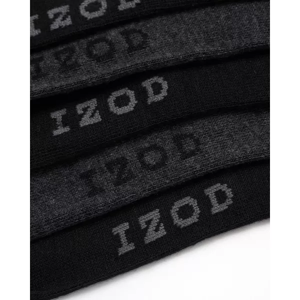 imageIZOD Mens Dress Socks  7 Pack Lightweight Stretch Stay Up Cuff MidCalf Crew Socks  Dress Socks for Men 6125Black Grey