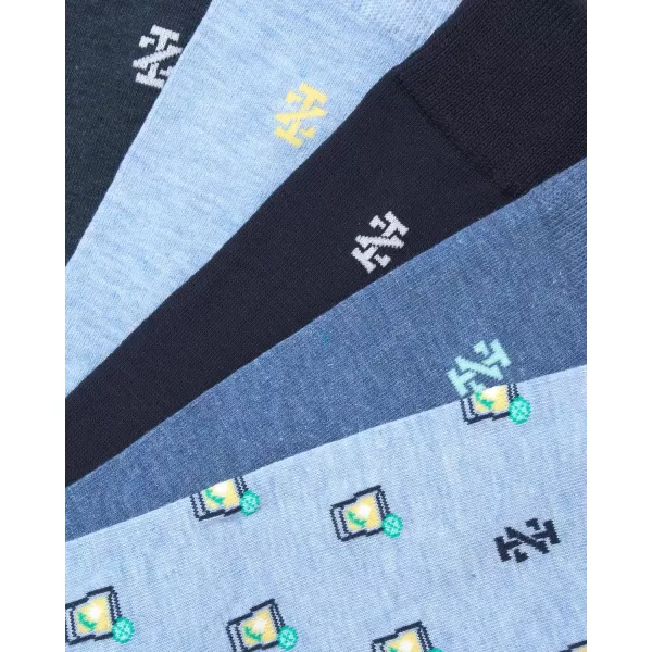 imageIZOD Mens Dress Socks  7 Pack Lightweight Stretch Stay Up Cuff MidCalf Crew Socks  Dress Socks for Men 6125Blue Heather