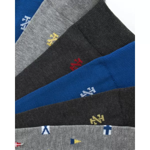 imageIZOD Mens Dress Socks  7 Pack Lightweight Stretch Stay Up Cuff MidCalf Crew Socks  Dress Socks for Men 6125BlueGrey Multi