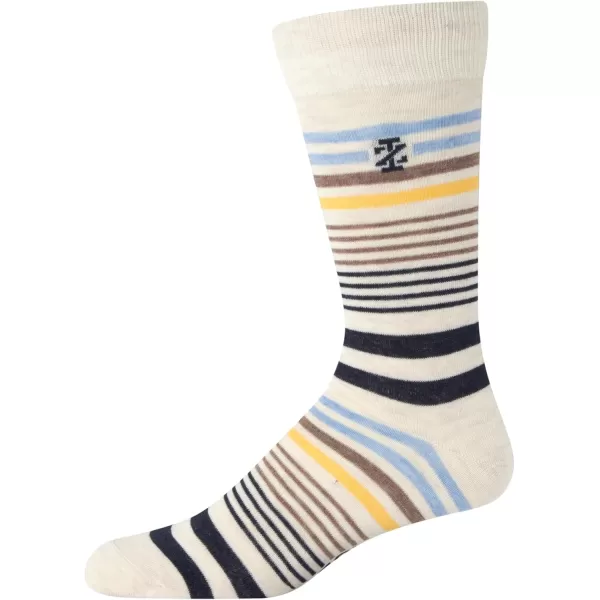 imageIZOD Mens Dress Socks  7 Pack Lightweight Stretch Stay Up Cuff MidCalf Crew Socks  Dress Socks for Men 6125BlueTanBrown