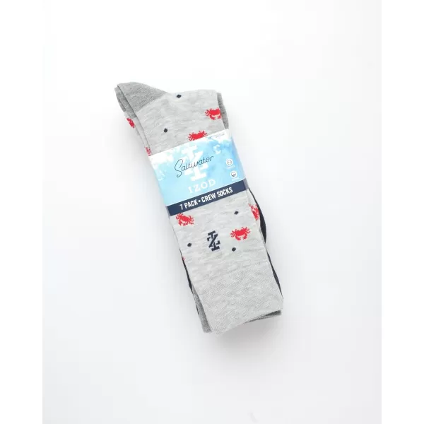 imageIZOD Mens Dress Socks  7 Pack Lightweight Stretch Stay Up Cuff MidCalf Crew Socks  Dress Socks for Men 6125GreyBlue Heather