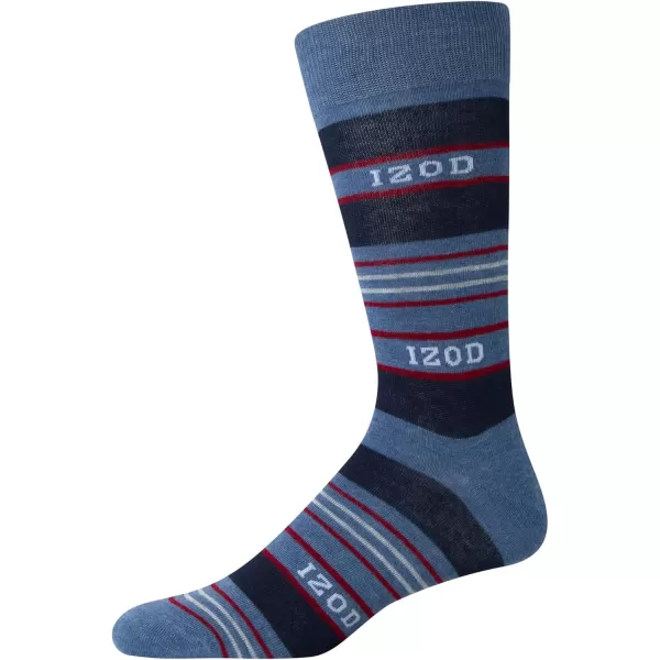 imageIZOD Mens Dress Socks  7 Pack Lightweight Stretch Stay Up Cuff MidCalf Crew Socks  Dress Socks for Men 6125Navy Assorted