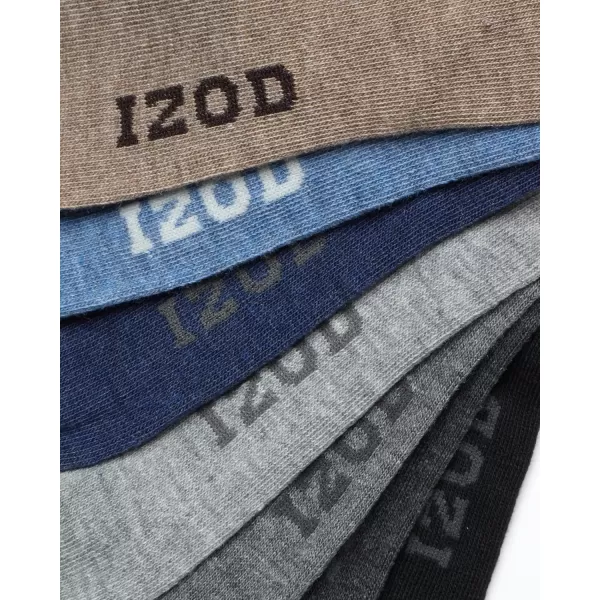 imageIZOD Mens Dress Socks  7 Pack Lightweight Stretch Stay Up Cuff MidCalf Crew Socks  Dress Socks for Men 6125TanNavyGrey