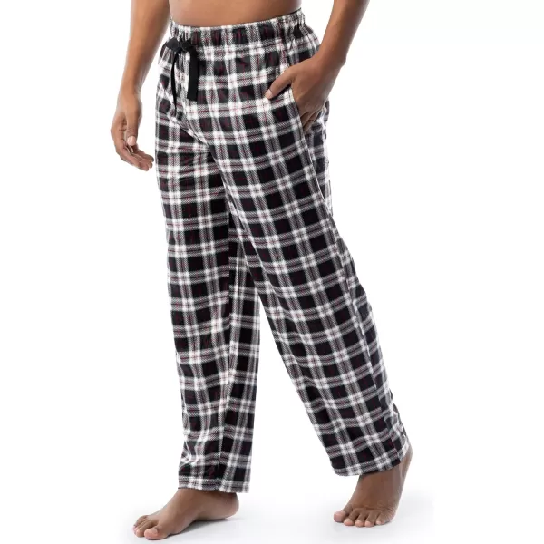 imageIZOD Mens Lite Touch Fleece Sleep Pajama PantBlackWhite Plaid