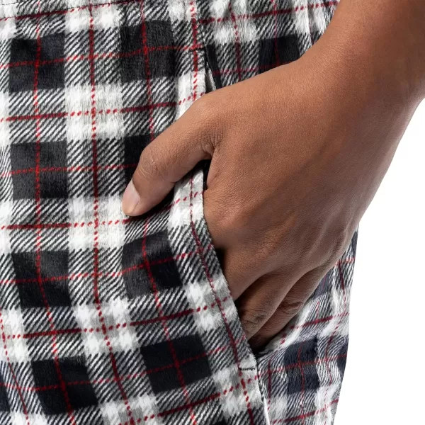 imageIZOD Mens Lite Touch Fleece Sleep Pajama PantBlackWhite Plaid