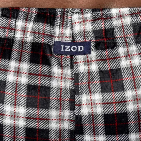 imageIZOD Mens Lite Touch Fleece Sleep Pajama PantBlackWhite Plaid