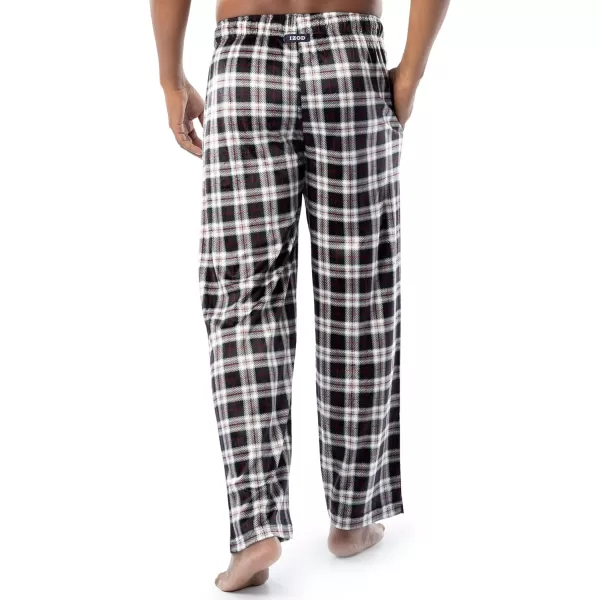 imageIZOD Mens Lite Touch Fleece Sleep Pajama PantBlackWhite Plaid