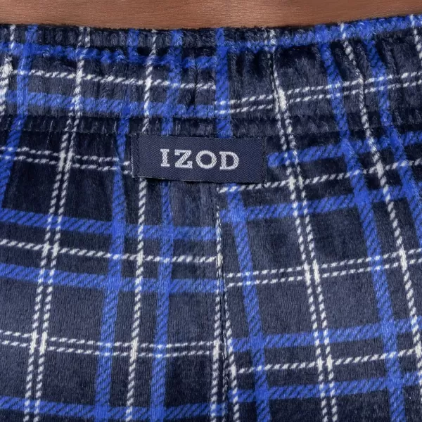 imageIZOD Mens Lite Touch Fleece Sleep Pajama PantNavy Plaid