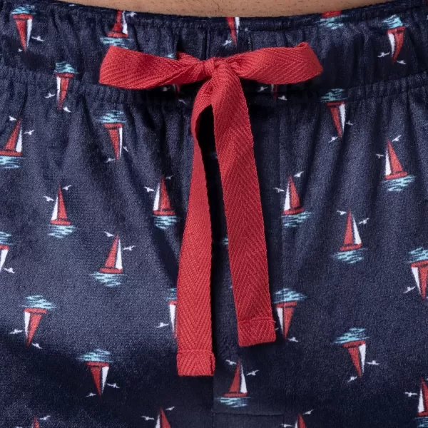 imageIZOD Mens Lite Touch Fleece Sleep Pajama PantNavyBoat