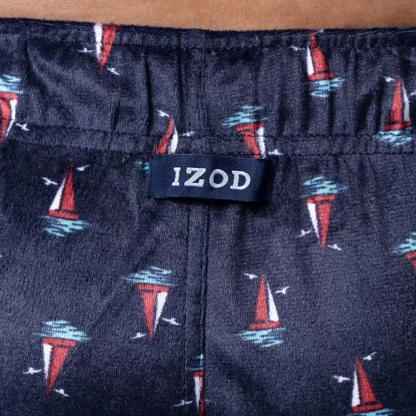 imageIZOD Mens Lite Touch Fleece Sleep Pajama PantNavyBoat