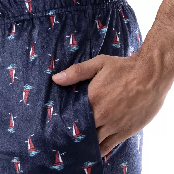 imageIZOD Mens Lite Touch Fleece Sleep Pajama PantNavyBoat
