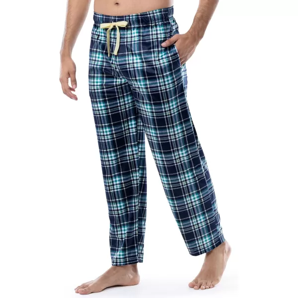 imageIZOD Mens Lite Touch Fleece Sleep Pajama PantNavyGreen Plaid