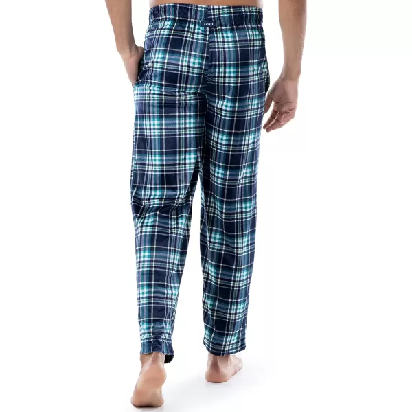 imageIZOD Mens Lite Touch Fleece Sleep Pajama PantNavyGreen Plaid