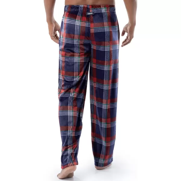 imageIZOD Mens Lite Touch Fleece Sleep Pajama PantNavyRed Plaid