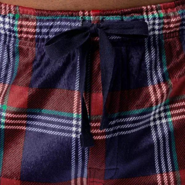 imageIZOD Mens Lite Touch Fleece Sleep Pajama PantNavyRed Plaid