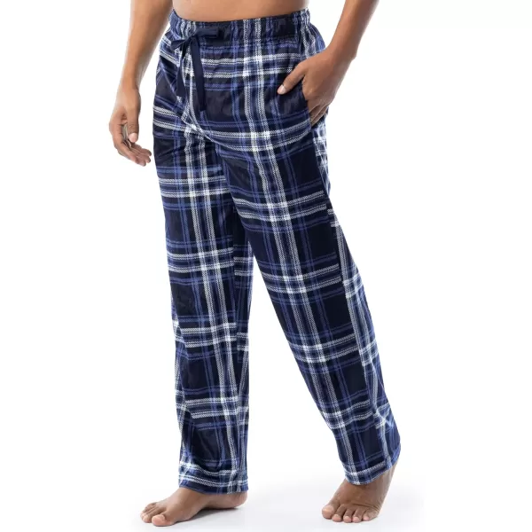 imageIZOD Mens Lite Touch Fleece Sleep Pajama PantNavyWhite Plaid