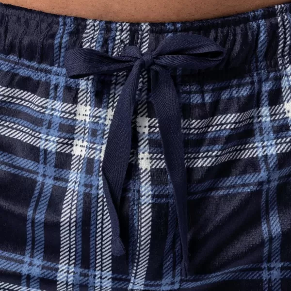 imageIZOD Mens Lite Touch Fleece Sleep Pajama PantNavyWhite Plaid