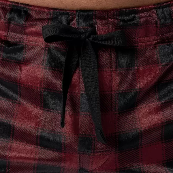 imageIZOD Mens Lite Touch Fleece Sleep Pajama PantRed Check