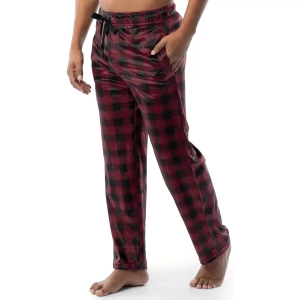 imageIZOD Mens Lite Touch Fleece Sleep Pajama PantRed Check