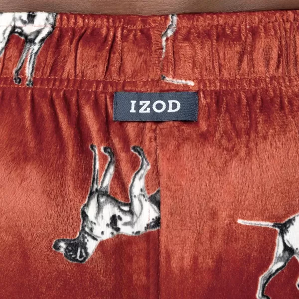 imageIZOD Mens Lite Touch Fleece Sleep Pajama PantRedDogs