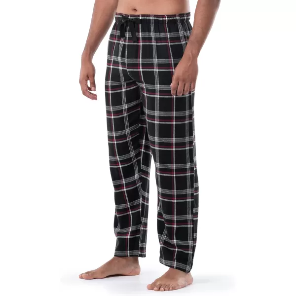 imageIZOD Mens Woven Flannel Sleep PantBlackRedIvory