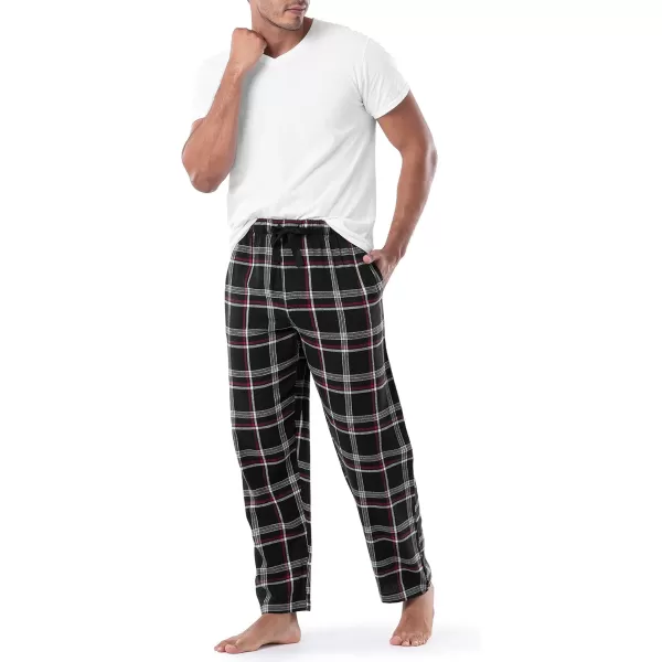 imageIZOD Mens Woven Flannel Sleep PantBlackRedIvory