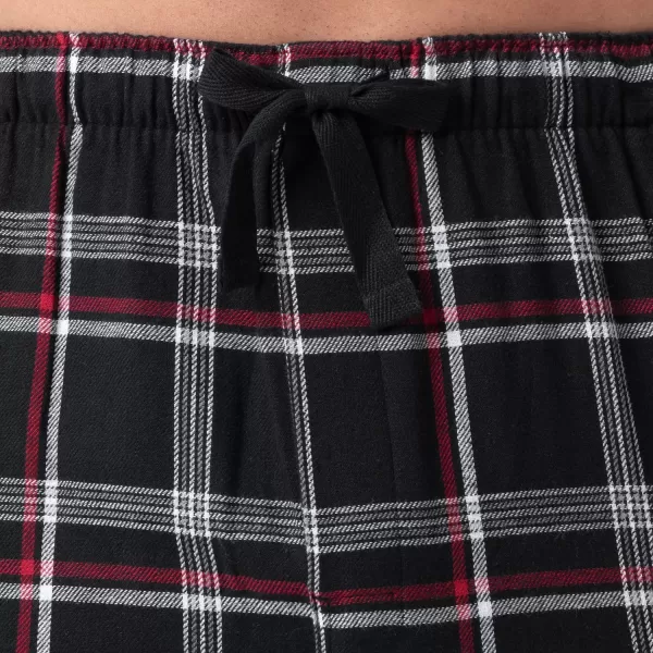 imageIZOD Mens Woven Flannel Sleep PantBlackRedIvory
