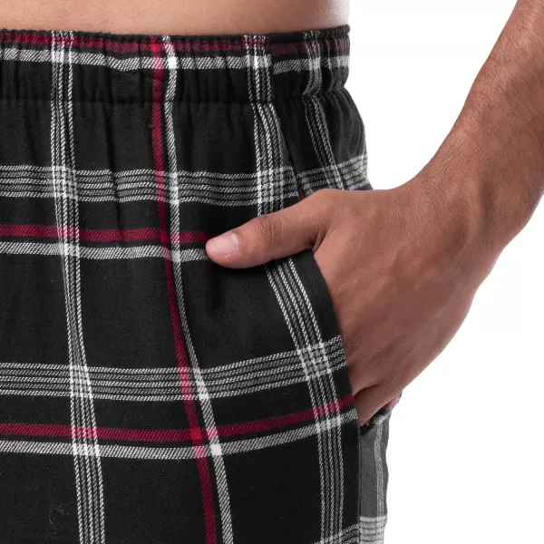imageIZOD Mens Woven Flannel Sleep PantBlackRedIvory