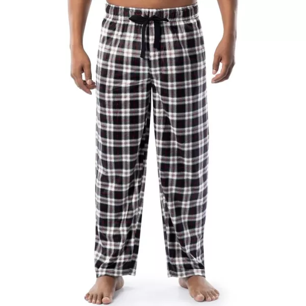 imageIZOD Mens Lite Touch Fleece Sleep Pajama PantBlackWhite Plaid