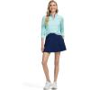 imageIZOD Womens 14 Zip Pullover Performance Stretch Long Sleeve Golf RunningIce Green Stripe
