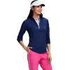 imageIZOD Womens 14 Zip Pullover Performance Stretch Long Sleeve Golf RunningMedieval Blue