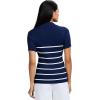 imageIZOD Womens Short Sleeve Sweater Performance Stretch Golf Collared PoloMedieval Blue Stripe
