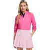 imageIZOD Womens 14 Zip Pullover Performance Stretch Long Sleeve Golf RunningHot Pink