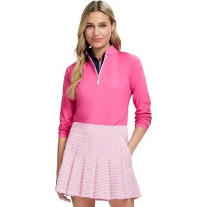 imageIZOD Womens 14 Zip Pullover Performance Stretch Long Sleeve Golf RunningHot Pink
