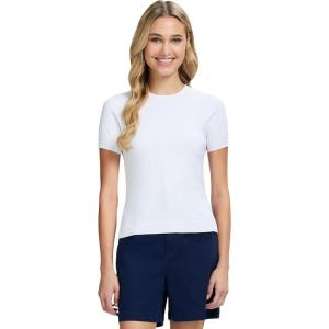 imageIZOD Womens Short Sleeve Sweater Performance Stretch Golf PoloBright White