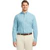 imageIZOD Mens Big and Tall Performance Comfort Long Sleeve Plaid Button DownAdriatic Blue