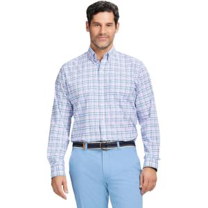 imageIZOD Mens Performance Comfort Long Sleeve Plaid Button DownFairy Tale