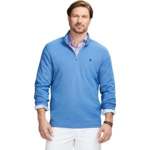 imageIZOD Mens Performance Comfort Quarter Zip Long Sleeve ShirtBright Cobalt