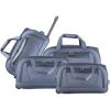 imageIZOD Carol Soft shell Lightweight Duffel Rolling Bag 4 Piece Set Grey
