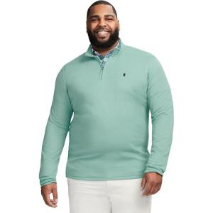 imageIZOD Mens Big ampamp Tall Performance Comfort Quarter Zip Long Sleeve ShirtBeryl Green