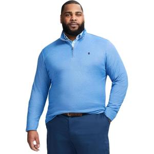imageIZOD Mens Big ampamp Tall Performance Comfort Quarter Zip Long Sleeve ShirtBright Cobalt