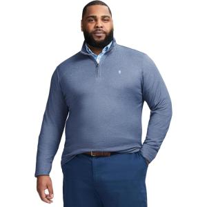 imageIZOD Mens Big ampamp Tall Performance Comfort Quarter Zip Long Sleeve ShirtMedieval Blue