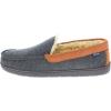 imageIZOD Mens Slipper Knit Venetian Moccasin with Sherpa Fleece Lining GreyBlack Size 8 to 14Black