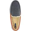 imageIZOD Mens Slipper Knit Venetian Moccasin with Sherpa Fleece Lining GreyBlack Size 8 to 14Black