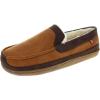 imageIZOD Mens Memory Foam Slipper Classic TwoTone Moccasin Medium  89 Tan